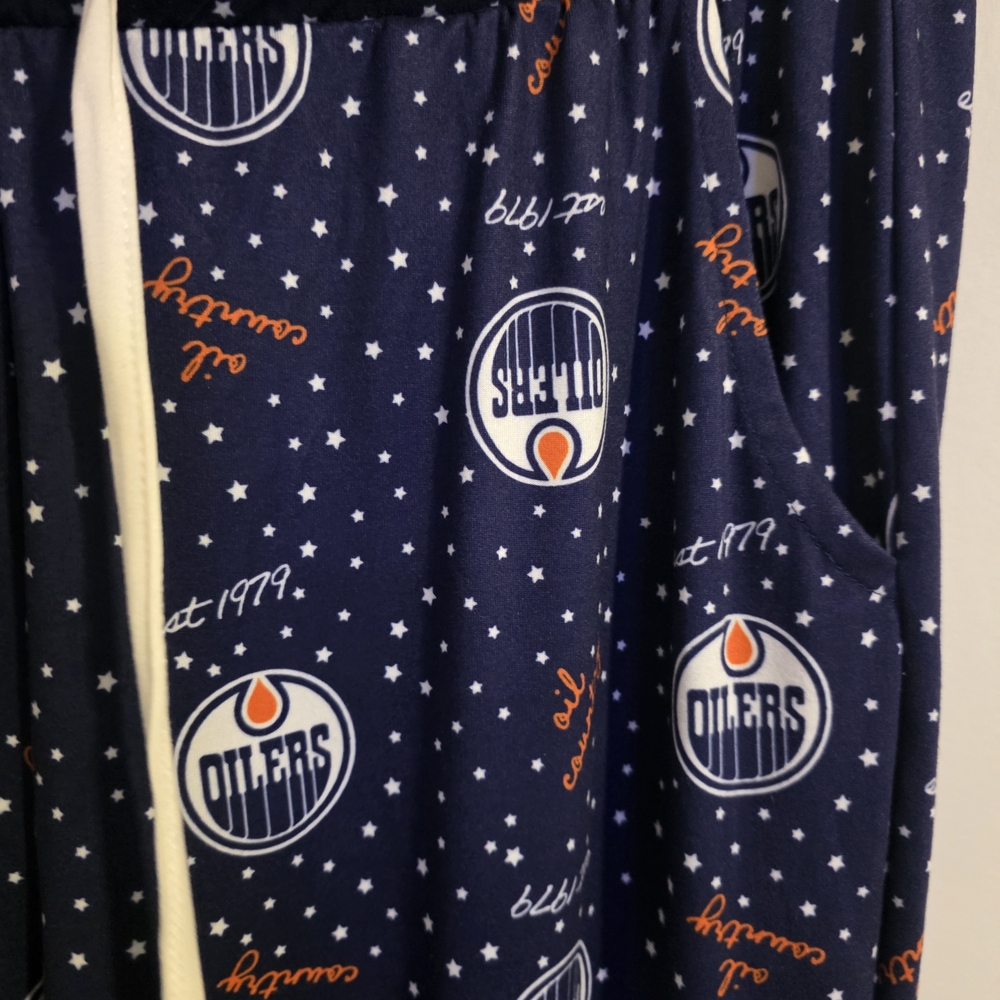 Edmonton Oilers Pajama Pants NHL Licensed Navy Lounge Sleep Pants Size M - Picture 3 of 10